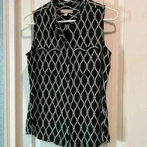 Banana Republic Black and White Sleeveless Top